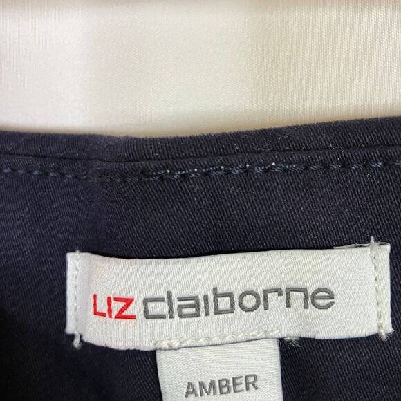 Liz Claiborne Navy Amber Straight Leg Mid-Rise Pants NWT Professional Career - Picture 4 of 7